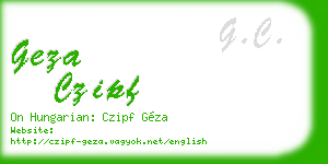 geza czipf business card